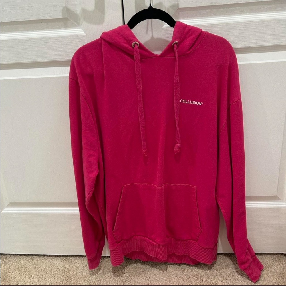ASOS Collusion Hot Pink Hoodie Sweatshirt